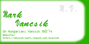 mark vancsik business card